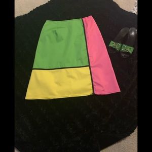 Citrine Color Block Skirt
